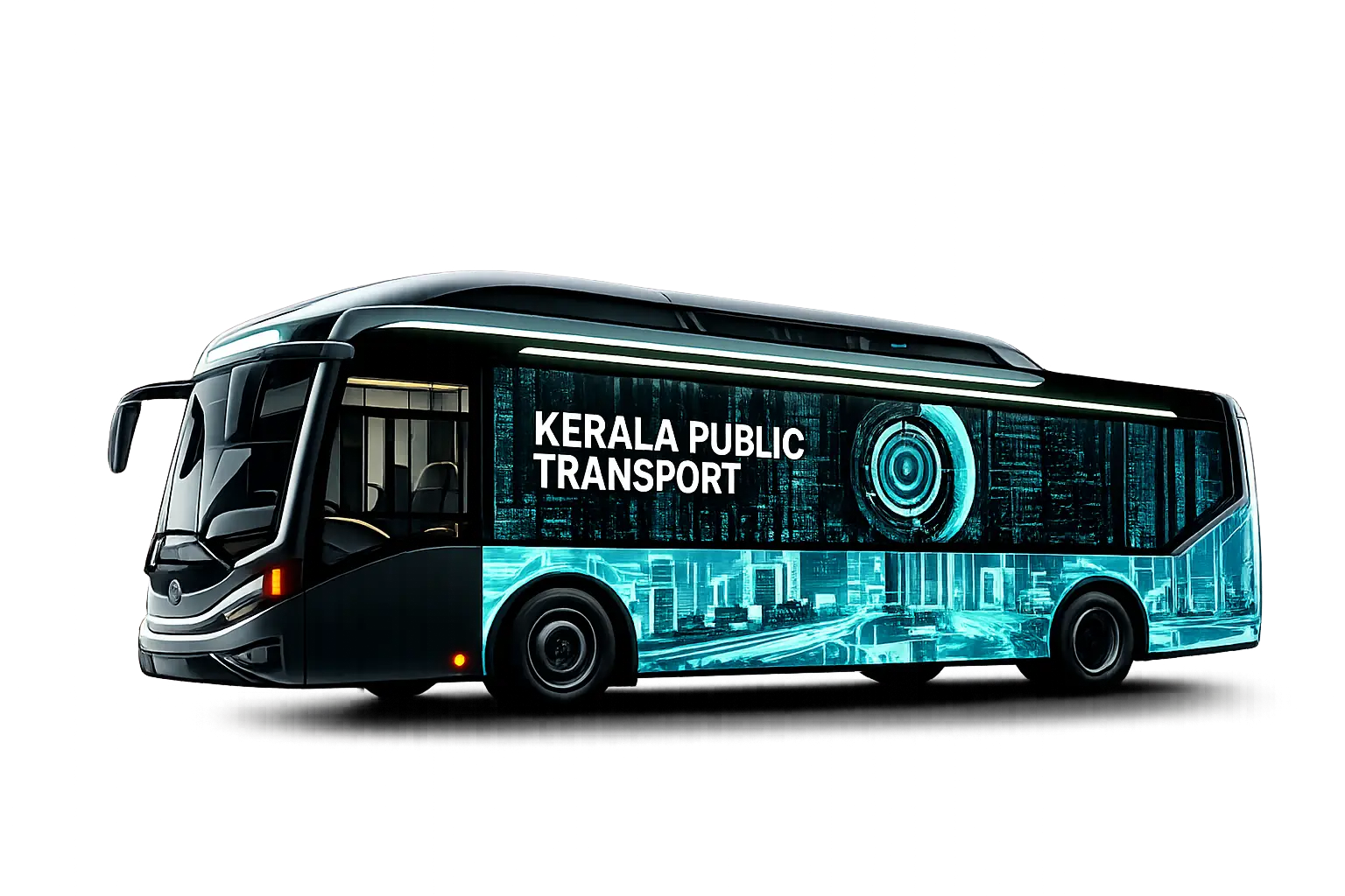 Kerala transit bus with digital advertising screens